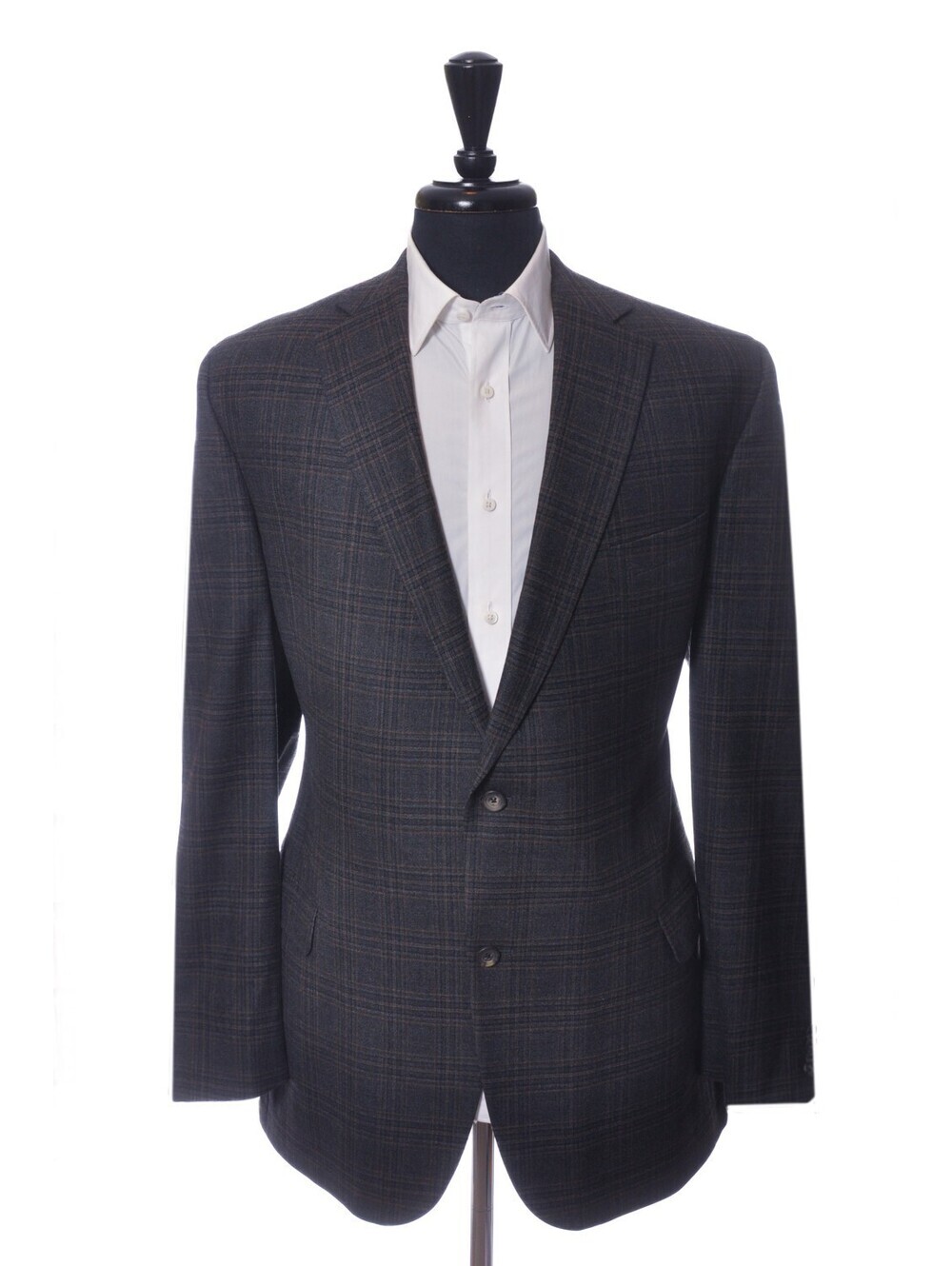 Lanza Grey Check Napoliwood Loro Piana Super 120s Wool Blazer 44L 37919